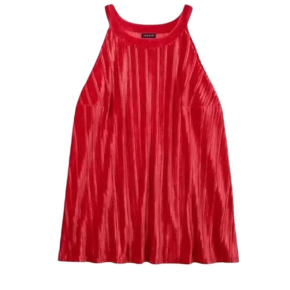 Torrid red velvet pleated halter top tank‎ top plus size 2X - Picture 3 of 10